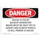Signmission OSHA Danger Sign, 12" Height, Rigid Plastic, House Is Fed By Backup Generator Mains Must, Landscape OS-DS-P-1218-L-1966 - alternate 1